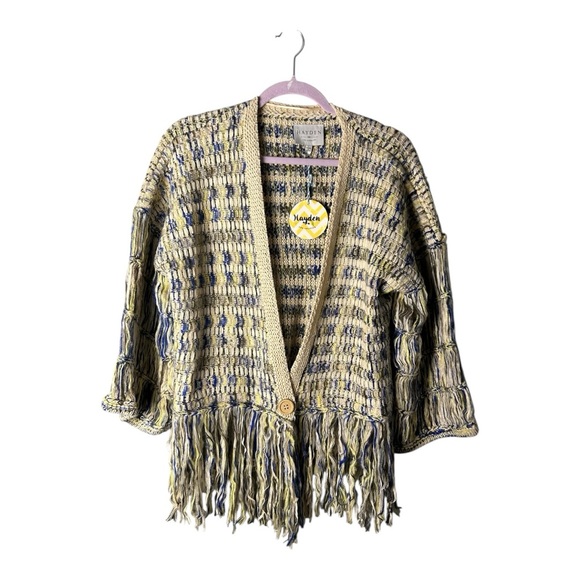 Hayden Women's Multicolor Knit Open Front Cardigan Size Large - Picture 8 of 8